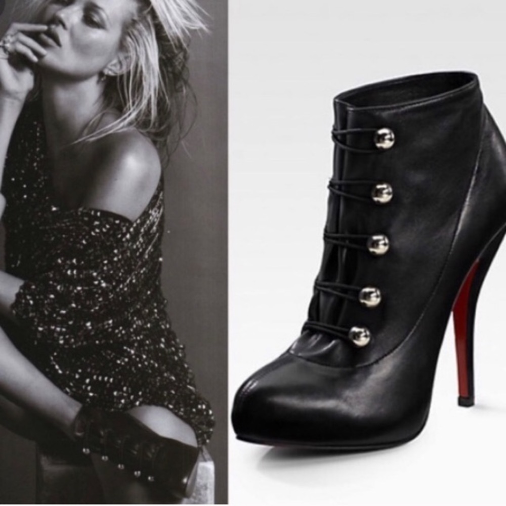Christian Louboutin Black Nappa Fifre Boot 37.5!